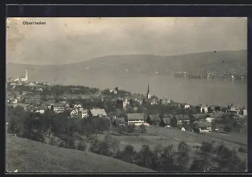 AK Oberrieden, Teilansicht mit Kirche