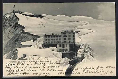 AK Rochers de Naye, Tranchées de Neige à l`Hôtel de Naye