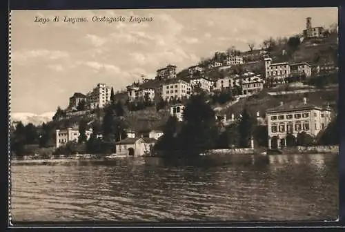 AK Castagnola-Lugano, Häuser am Ufer