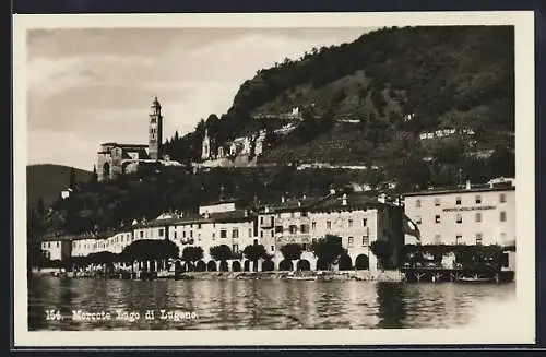 AK Morcote, Häuser am Ufer des Lago di Lugano