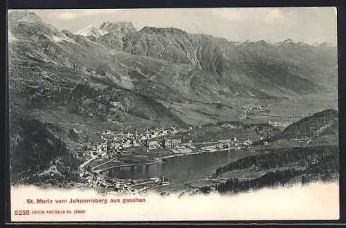 AK St. Moritz, Teilansicht vom Johannisberg aus gesehen