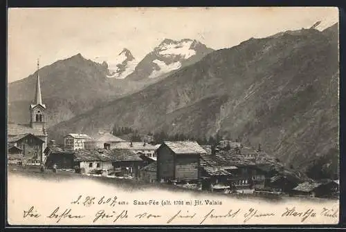 AK Saas-Fée /Ht. Valais, Panorama