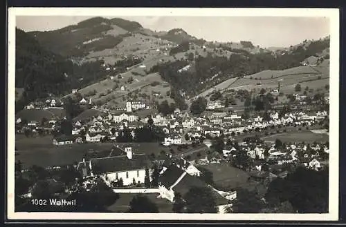 AK Wattwil, Teilansicht mit Strassenpartie