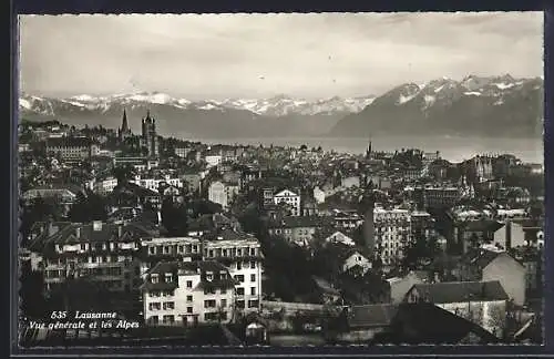 AK Lausanne, Vue générale et les Alpes