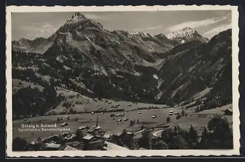 AK Gsteig b. Gstaad, Teilansicht mit Spitzhorn & Sanetschpass