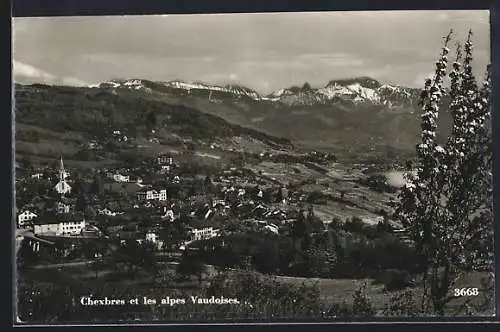 AK Chexbres, Panorama et les alpes Vaudoises