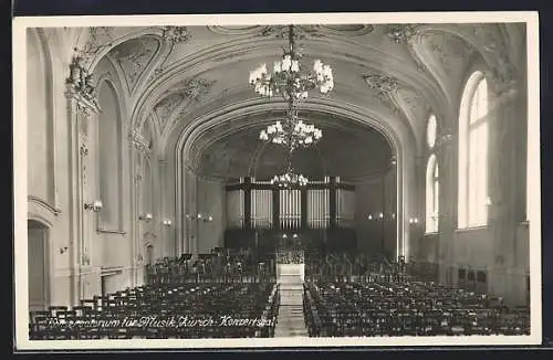 AK Zürich, Konservatorium für Musik, Konzertsaal, Innenansicht