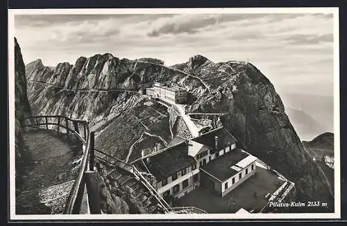 AK Pilatus-Kulm, Panorama mit Hotel