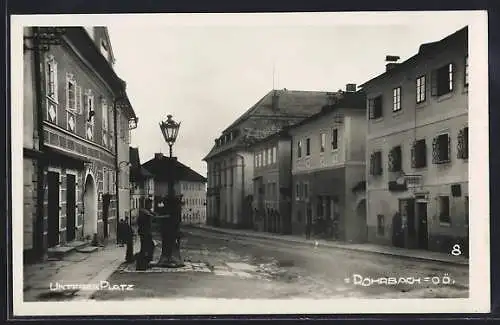 AK Rohrbach /O.-Ö., Unterer Platz mit Gasthaus