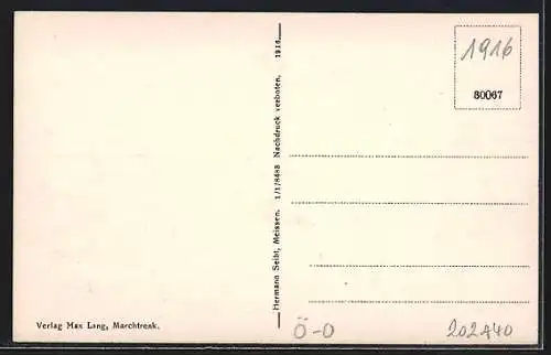 AK Marchtrenk, Teilansicht mit Kirchturm