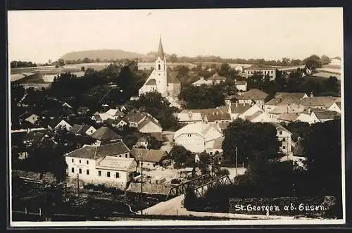 AK St. Georgen an der Gusen, Totalansicht mit Kirche