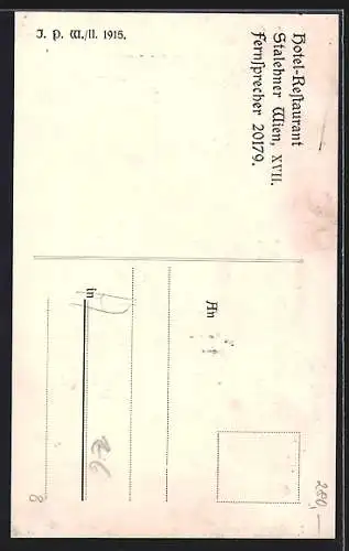 AK Wien, Restaurant Etablissement Stahlener, Jörgerstrasse 22, Bierkeller, Trinkerurkunde
