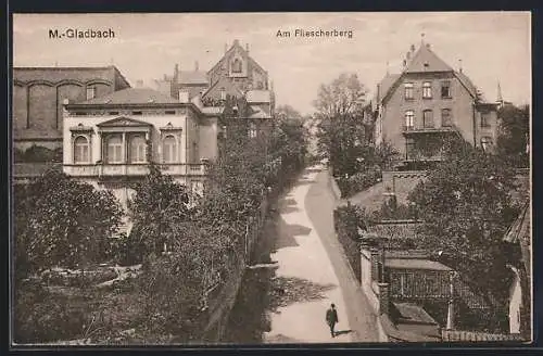 AK M.-Gladbach, Strasse am Fliescherberg aus der Vogelschau