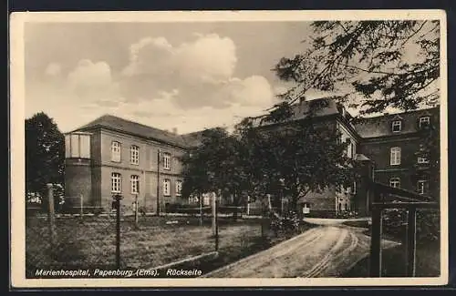 AK Papenburg /Ems, Marienhospital, Blick auf die Rückseite