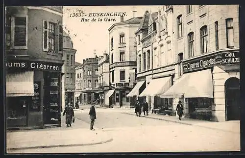 AK Euskirchen, Bahnhofstrasse mit Geschäften