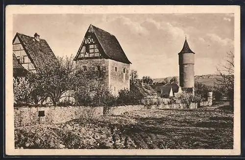 AK Ochsenfurt a. Main, Hirtenhaus und Zent-Turm