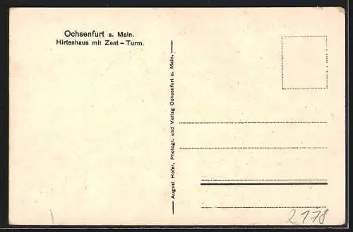 AK Ochsenfurt a. Main, Hirtenhaus und Zent-Turm