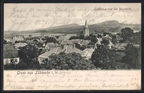 AK Lübbecke i. W., Blick von der Westseite