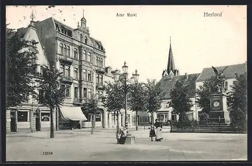 AK Herford, Denkmal am alten Markt