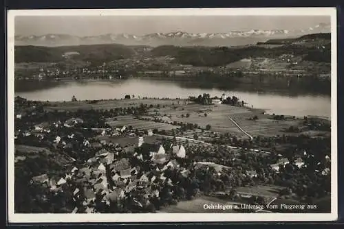 AK Oehningen a. Untersee, Gesamtansicht, Flugzeugaufnahme