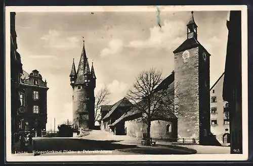 AK Lindau / Bodensee, Kriegerdenkmal Diebs- und Peterskirchturm