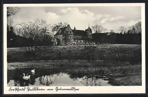 AK Berlin-Grunewald, Forsthaus Paulsborn am Grunewaldsee mit Schwänen