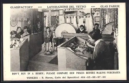 AK Venezia, Lavorazione del Vetro, S. Marco, Calle dei Specchieri 464-65-66-67-68