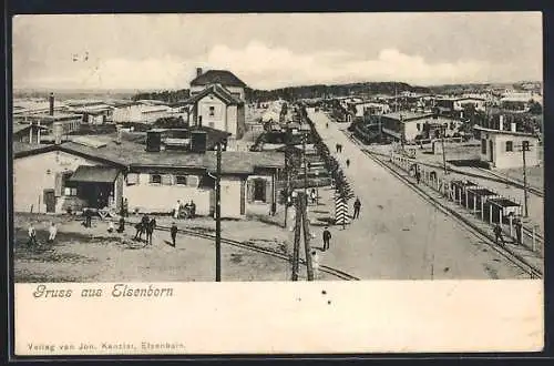 AK Elsenborn, Strassenpartie mit Soldaten