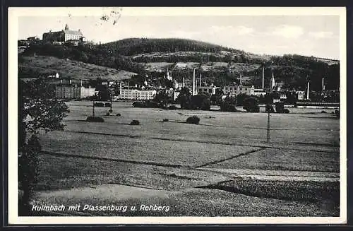 AK Kulmbach, Plassenburg mit Rehberg und Ortsansicht