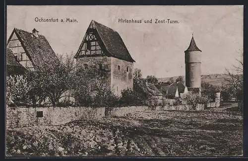 AK Ochsenfurt a. Main, Hirtenhaus und Zent-Turm