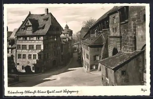 AK Nürnberg, Strassenpartie mit Albrecht Lührer Haus