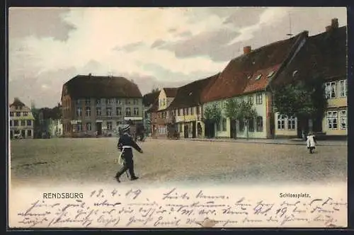 AK Rendsburg, Strasse am Schlossplatz