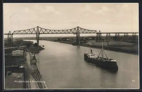 AK Rendsburg, Dampfer unter der Hochbrücke