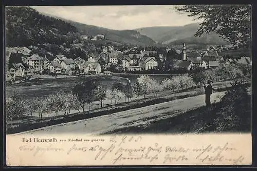 AK Bad Herrenalb, Ortsansicht vom Friedhof aus