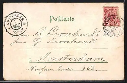 Lithographie Cöln, Dom, Rheinpartie mit Schiffsbrücke