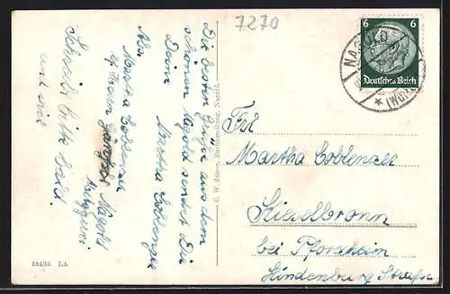 AK Nagold, Teilansicht der Burgruine Hohennagold