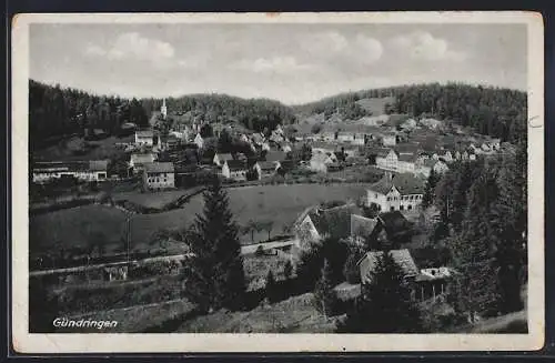 AK Gündringen, Ortsansicht mit Kirche