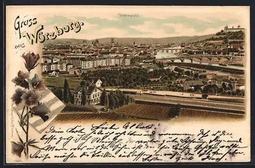 Lithographie Würzburg, Totalansicht