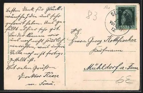 AK Deggendorf, Oberer Stadtplatz mit Blick auf Kirche