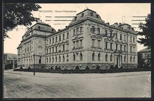 AK Würzburg, Neues Collegienhaus von der Strasse aus