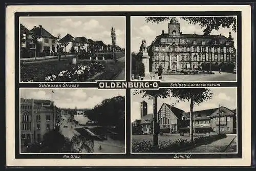 AK Oldenburg i. O., Bahnhof, Schleusen-Strasse, Am Stau