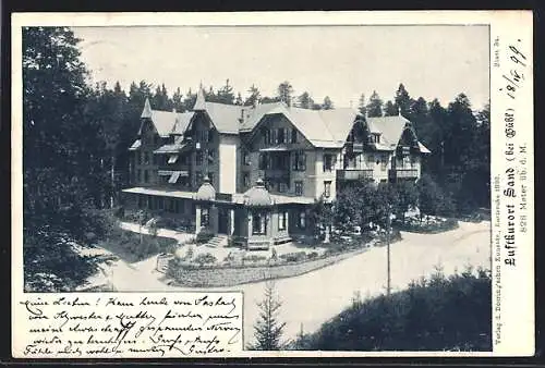 AK Bühl / Baden, Hotel Luftkurort Sand aus der Vogelschau