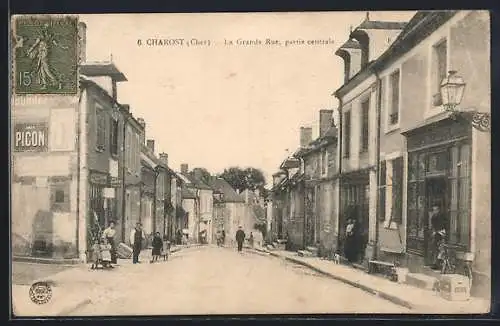 AK Charost, La Grande Rue, partie centrale