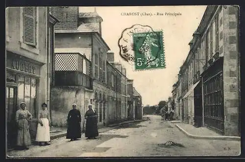 AK Charost, Rue Principale avec habitants et commerces