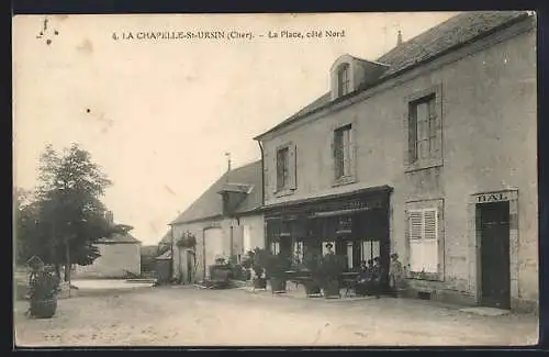 AK La Chapelle-Saint-Ursin, La Place côté Nord