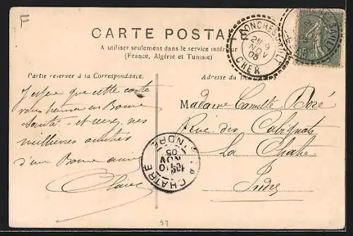 AK Concressault, La Grande Rue avec bâtiments et passants