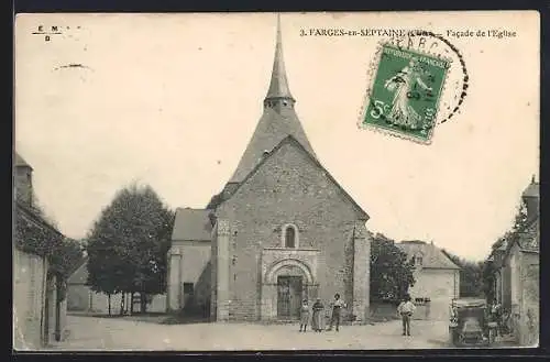 AK Farges-en-Septaine, Facade de l`église