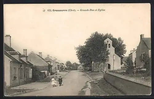 AK Grossouvre, Grande-Rue et Église