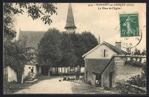 AK Nohant-en-Gracay, La Place de l`Église