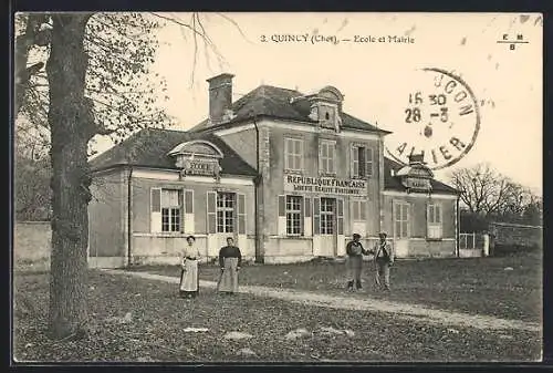 AK Quincy, École et Mairie